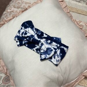 Harley Davidson 24 Months Blue White Tie-Dye Bow Headband Baby Girl Motorcycle